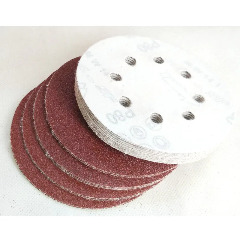 100PC Sanding Disc 40 2000 Grit 5 inch 125mm 8 hole Sandpaper For Sander Machine Self Stick