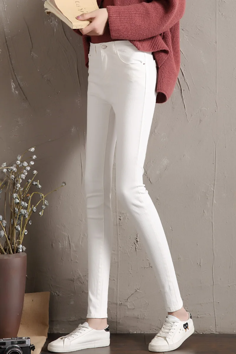 Woman High Elastic Stretch Jeans female denim skinny pants 2019 New Jeans Women black White Jeans High Waist Jeans 3641 50 Woman High Elastic Stretch Jeans female denim skinny pants 2019 New Jeans Women black White Jeans High Waist Jeans 3641 50