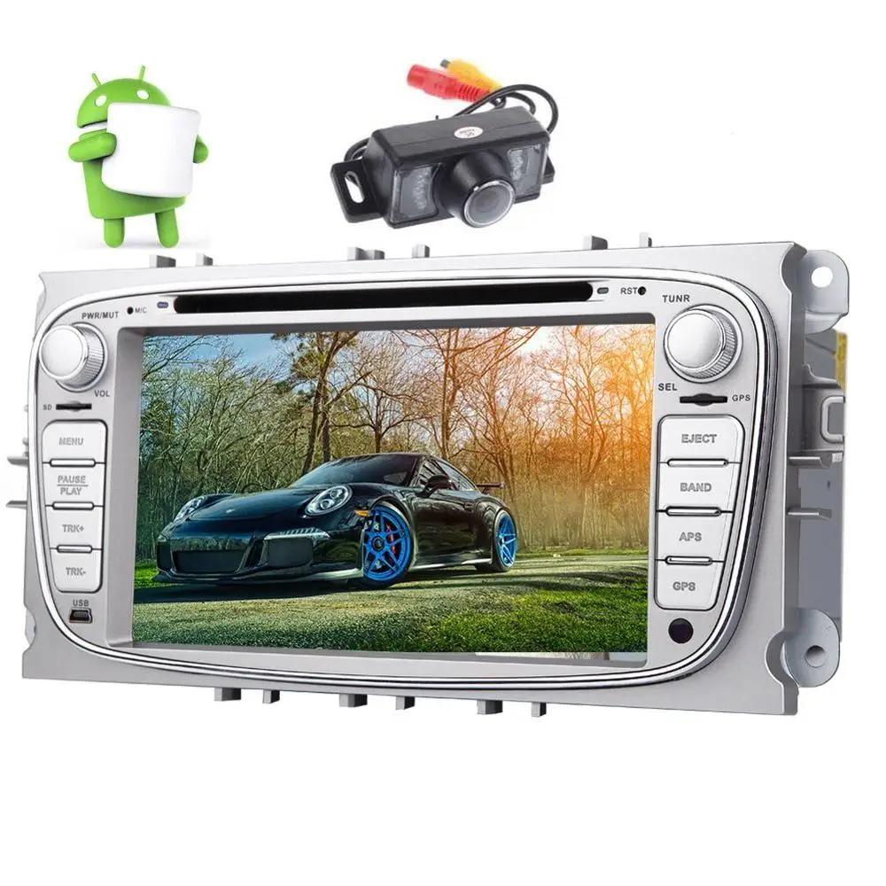 

NEW Android 6.0 Quad-core System 7inch Car Radio Stereo Double din HD Multi-touchscreen Car dvd Player for Ford Focus Mondeo Gal