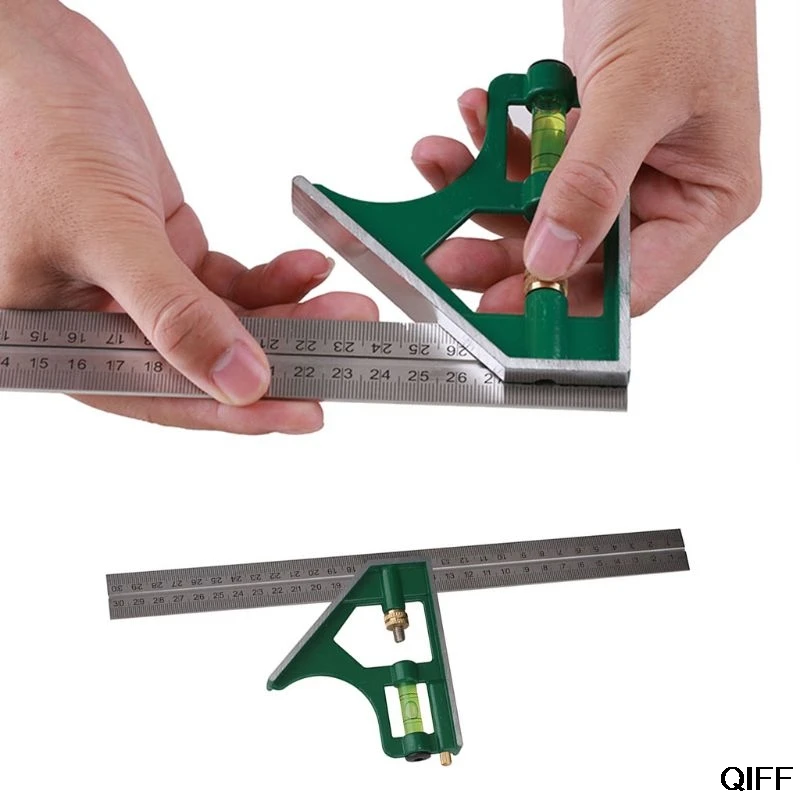 High Impact Engineering Combination Square Angle Ruler 45 90 Degree Protractor Imperial Ruler Measuring Tools July 3