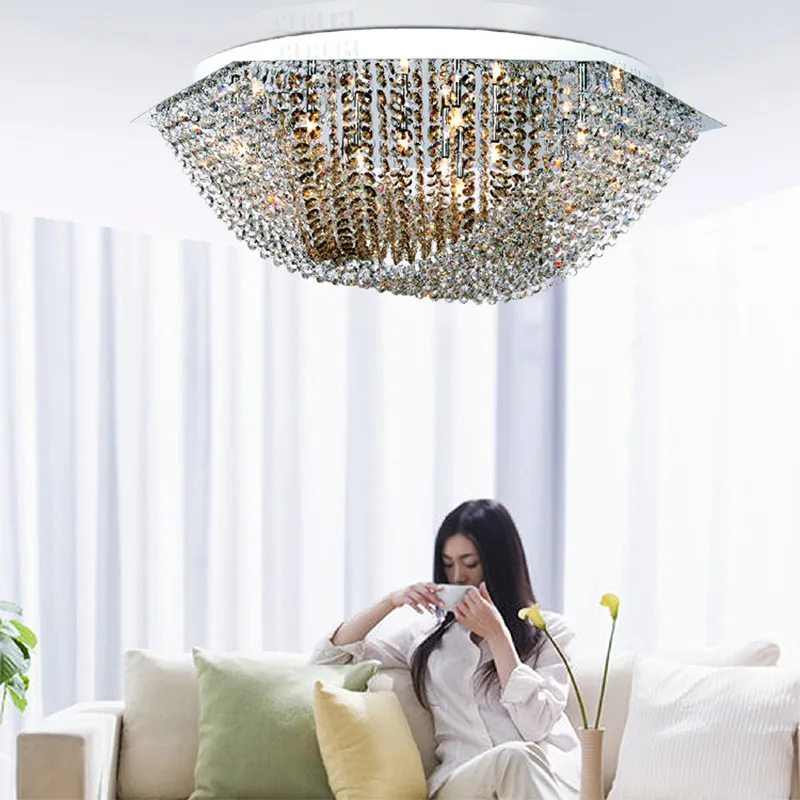 Us 396 72 13 Off Surface Hexagon Full Crystal Led Ceiling Lights With G4 Led Bulbs Bar Coffee Shop Large Champagne Clear Lustres Crystal Lamparas In