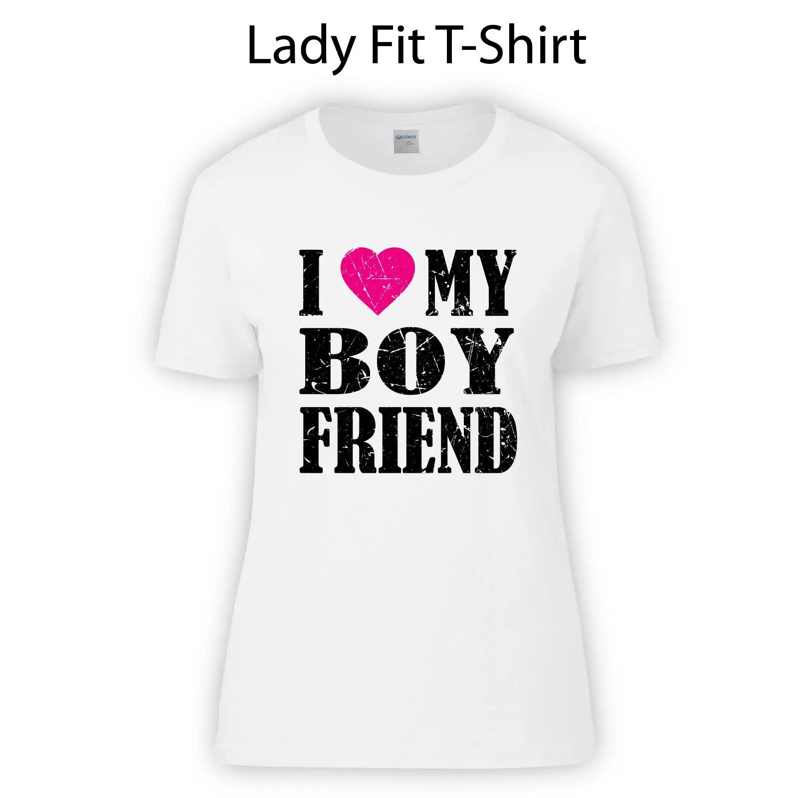 I Love My Boyfriend / Girlfriend T Shirt Valentines Day Gift Funny T Shirt Men Tees Brand