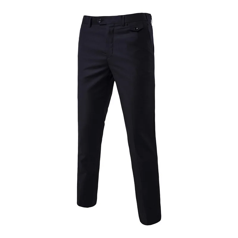 SHUJIN New Men Fashion Cotton Solid Color Business Suit Pants / Men Groom Wedding Dress Suit Pants Mens Trousers - Цвет: color 1