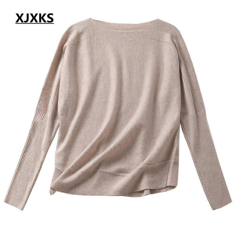 Beige 4 Couleurs noir Cou Nouvelles Solide Femmes Mode Laine Xjxks Femme gris Pull Chandail Wear kaki Couleur Knit Slash Chandails Jumper aTxxZUq
