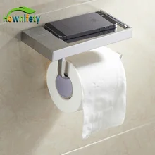 Хром полированный Ванная комната рулон туалетной бумаги держатель ткани с полкой для хранения