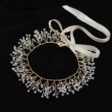 YouLaPan HP70 романтическая Хрустальная лента для волос свадебное украшение на голову аксессуары для волос невесты Золотое Хрустальное оголовье для новобрачных свадебная тиара