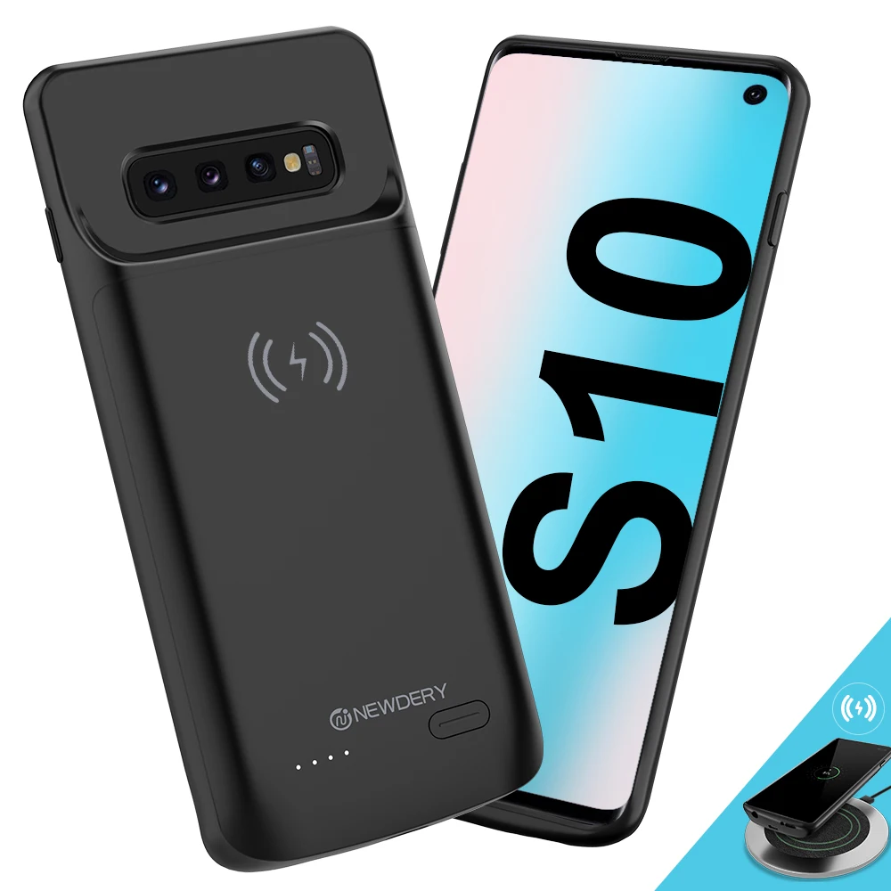 Newdery для samsung Galaxy S10E S10 S10 Plus чехол для аккумулятора Qi беспроводной зарядный Совместимый Чехол Для S10E S10 S10 Plus черный