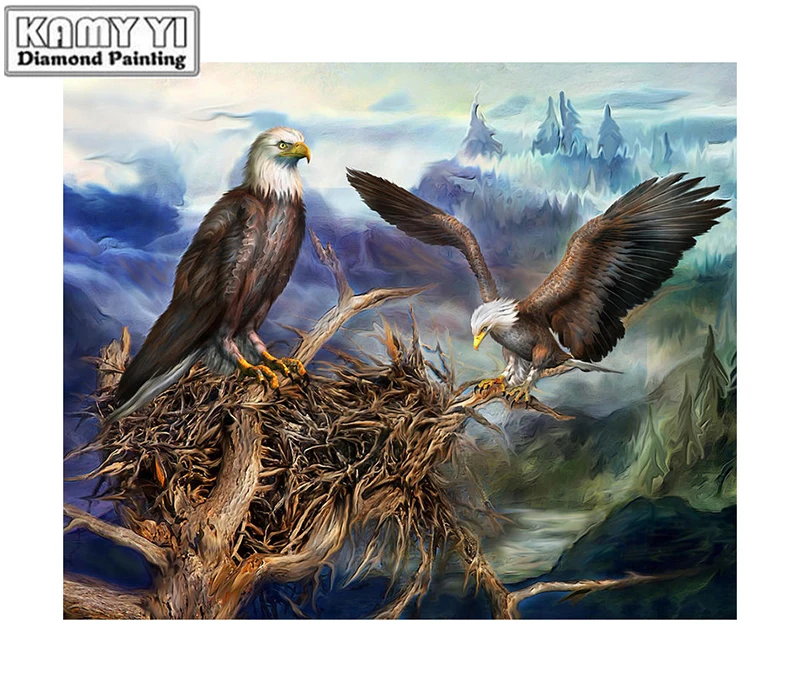 100% полные 5D Diy квадратные/круглые картины Daimond Eagle House 3D алмазная живопись Стразы