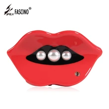 Дизайн сексуальная форма губ женские волосы крабы для волос имитация жемчуга Когти для волос ацетат заколки для волос краб украшения для волос со стразами