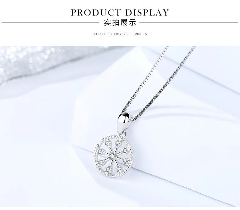 Round S925 sterling silver pendants for necklace 5