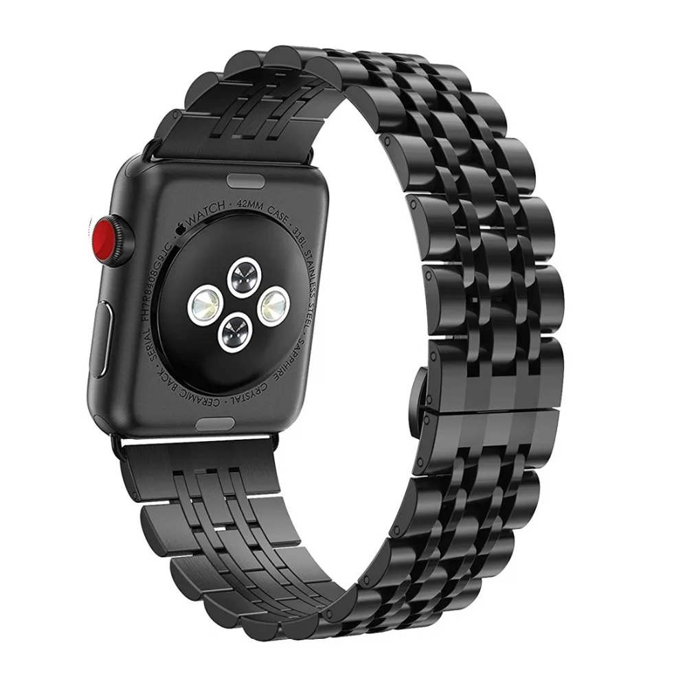 Хохлатый ремешок из нержавеющей стали для Apple Watch band 4 42 мм 38 мм 3 iwatch band 44 мм/40 мм correa браслет ремень аксессуары для часов 2