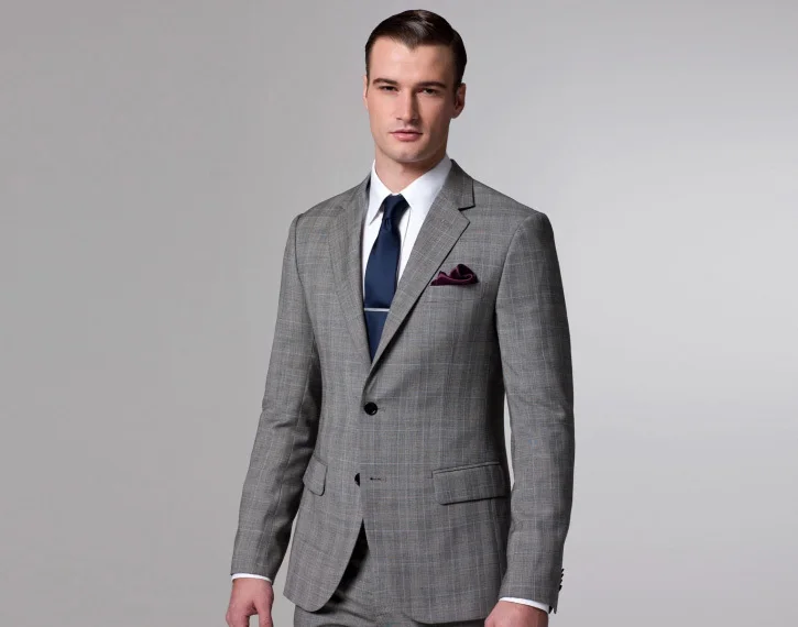 grey pant coat with shirt