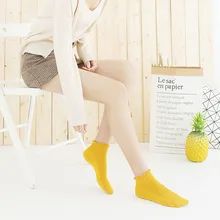 Однотонные Короткие хлопковые носки для отдыха с цветочным рисунком; дышащие удобные женские короткие носки с закрытым носком; чулочно-носочные изделия