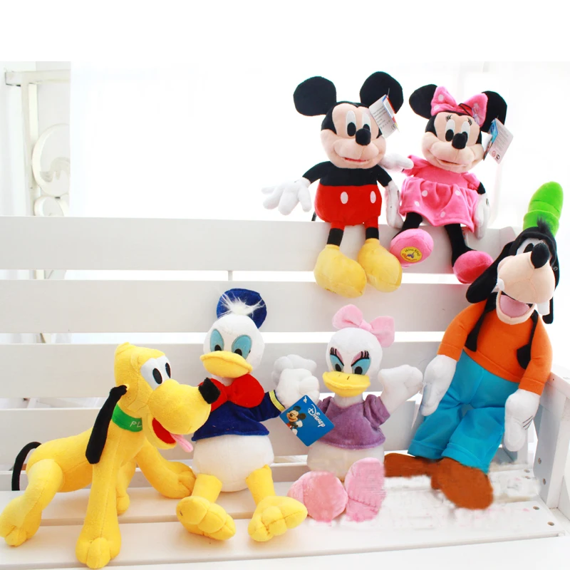 

30cm Kawaii Mickey Mouse & Minnie Mouse Donald Duck & Daisy Duck Plush Toys Best Gift For Your Kids