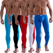 Сплошной Цвет мужская Лонг Джонс Брюки Тепловая Underwear Малоэтажных Трусы Ml XL