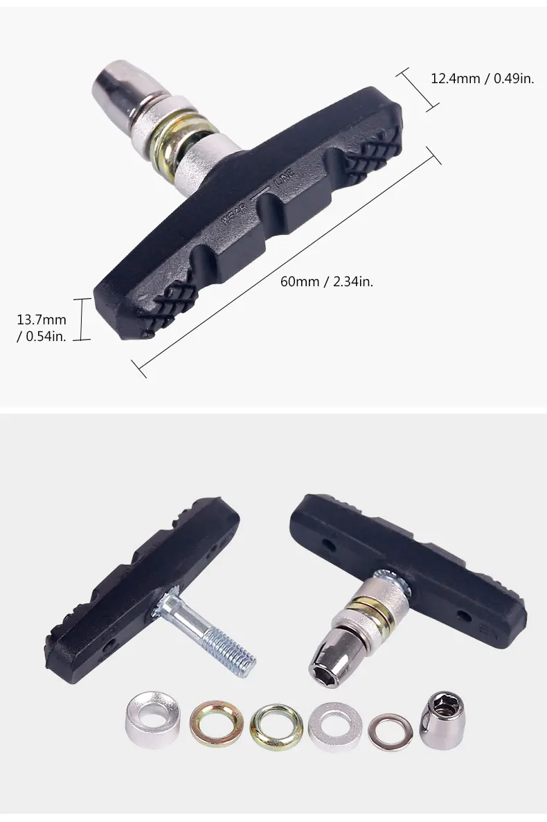 Deemount 1 пара 60 мм MTB v-тормозные колодки механические линейные тяговые тормоза велосипедные тормозные колодки Влажные сухие условия