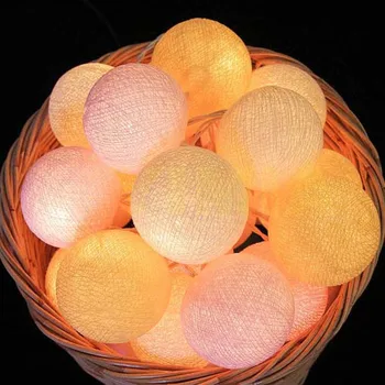 

10m 80 Cotton Balls Battery Power LED Christmas Holiday Lights Garland LED String Fairy Lights guirlande lumineuse luces lampjes