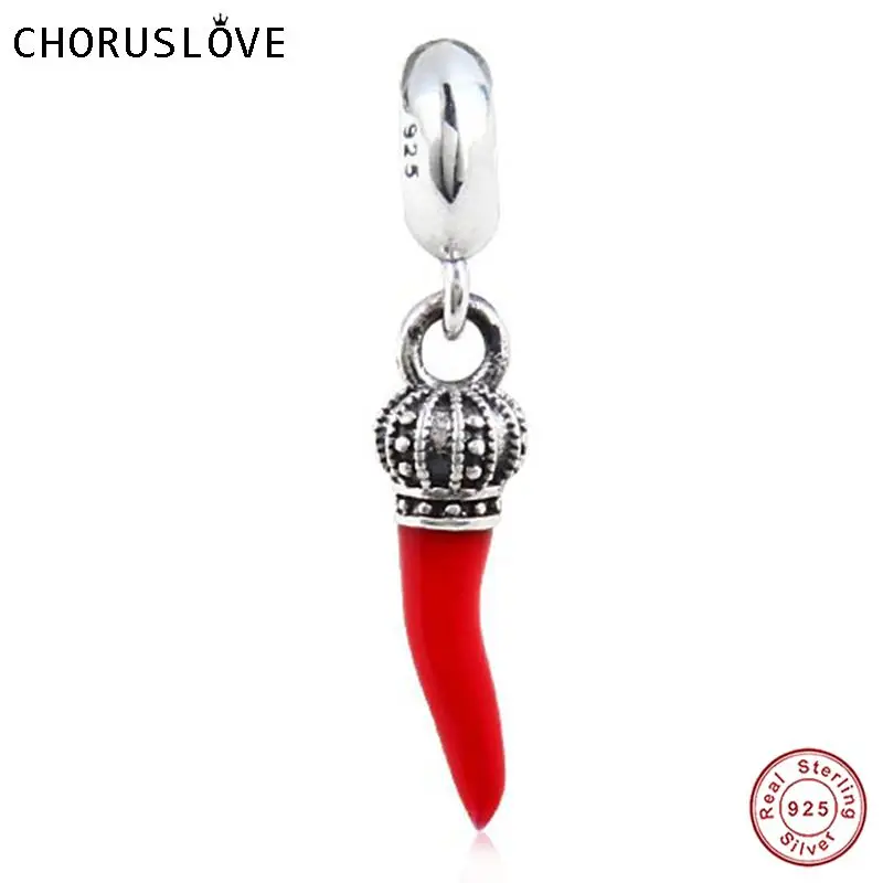 

Choruslove Hot 100% 925 Sterling Silver Red Chili Pepper Dangle Charms Beads fits Bracelets and Necklaces SS2918