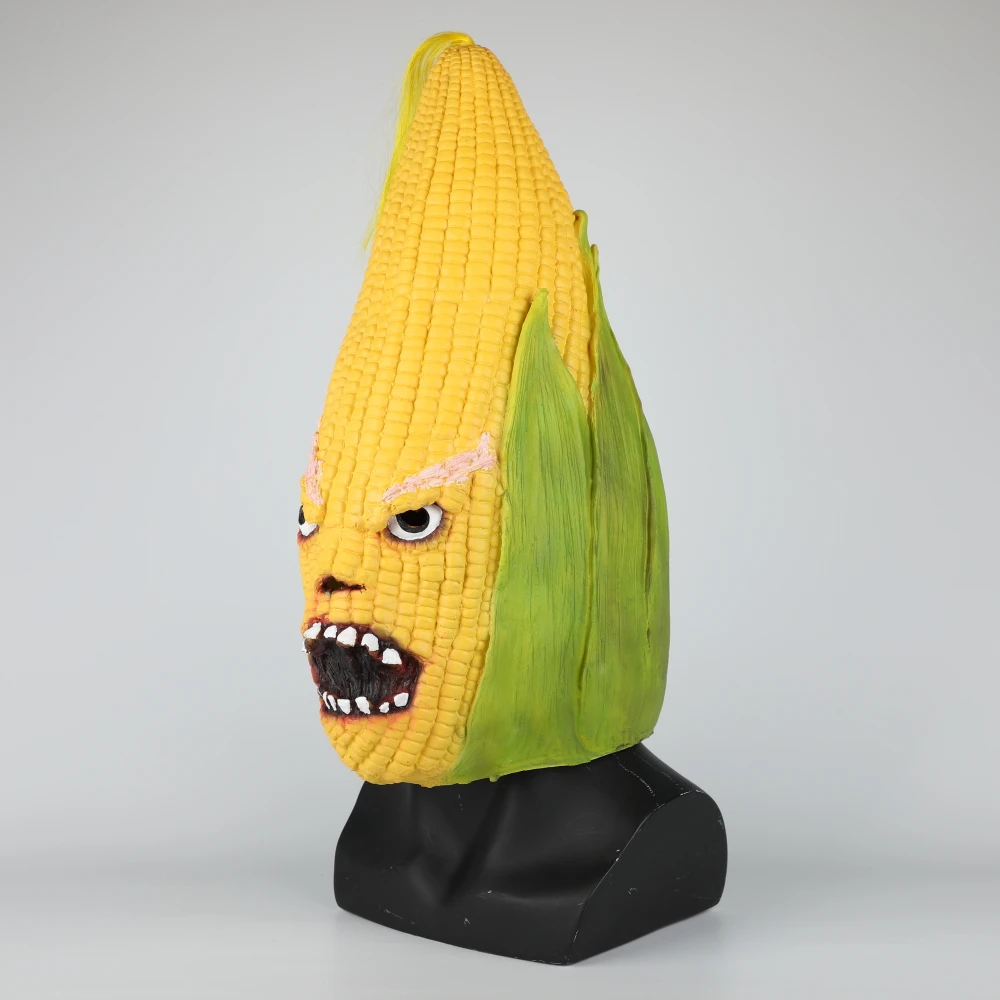 Angry Corn Mask Cosplay Funny Horror Vegetable Maize Mask Halloween Costume Prop Party Dressed Dropshipping (4)