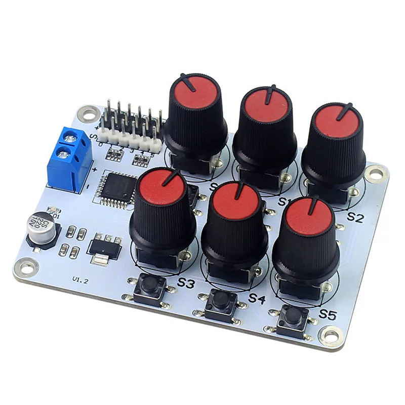 6 way knob servo control board / servo tester controller control panel