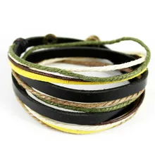 C322 ручной работы Surfer Конопли кожа Обёрточная Бумага браслет Новая мода Для Мужчин's Для женщин запонки ювелирные изделия подарок на год
