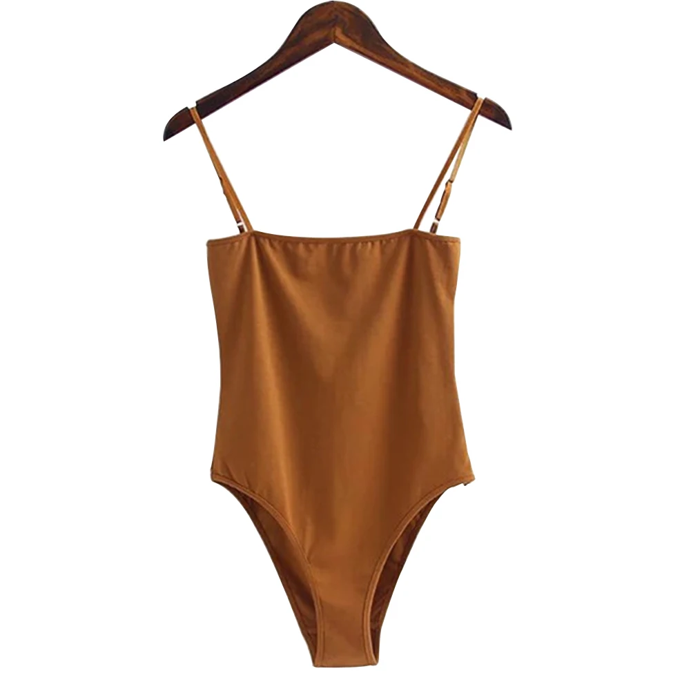 

Women Slim Skinny Adjustable Strap Spaghetti Strap Jumpsuit Fit Romper Body Siamese Bodysuit Off Shoulder Undershirt