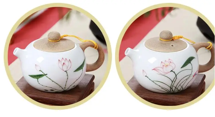 220CC расписанную керамика xi shi чайник Кунг Фу античный посуда для напитков