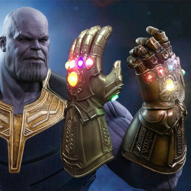 

LED Light Thanos Infinity Gauntlet Avengers Infinity War Cosplay LED Gloves PVC Action Figure Model Toys Gift Halloween Props
