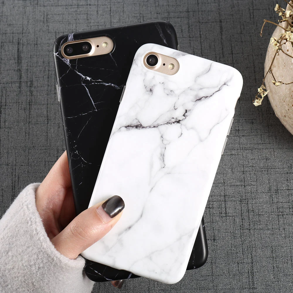 

Luxury Marble Pattern i 8 Phone Case For iPhone 8 Plus Case For iPhone8 Plus Black Phone Accessories Coque X 7 Plus 6 6S 5 S SE