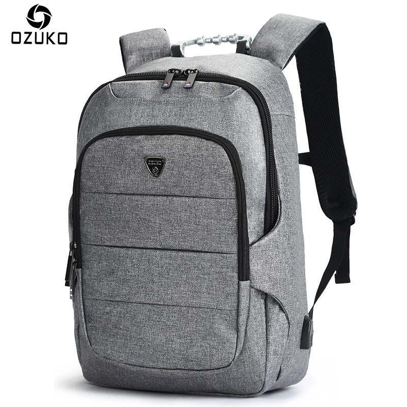 

OZUKO 2018 15.6 Inch Business Men's Laptop Backpack Multifunction USB Charging For Teenager School Bag Travel Waterproof Mochila