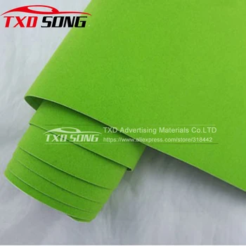 

High Quality green Velvet Film Car Sticker for body decoration with air free bubbles Velvet car wrap sticker Velvet Vinyl Film