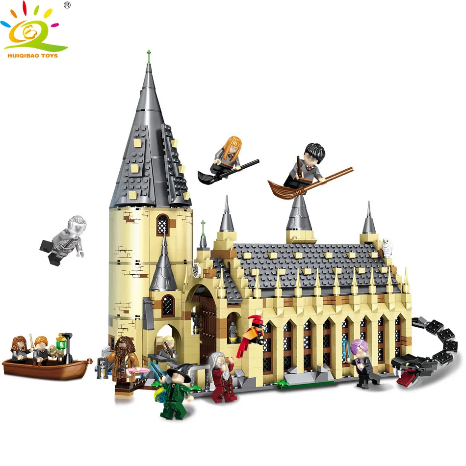 

HUIQIBAO TOYS 926pcs Harry Potter Hogwarts Wall set Building Blocks For Children Compatible Legoingly City castle Figures Bricks