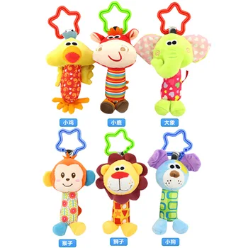 

1pcs Hot Sale New Infant Animal Toys Mobile Baby Plush Toy Bed Wind Chimes Rattles Bell Toy Stroller For Newborn Educational