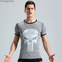 Мужская футболка с коротким рукавом для фитнеса с рисунком бегущий Баскетбол облегающие трикотажные изделия быстросохнущие футболки спортивная эластичная одежда для спортзала
