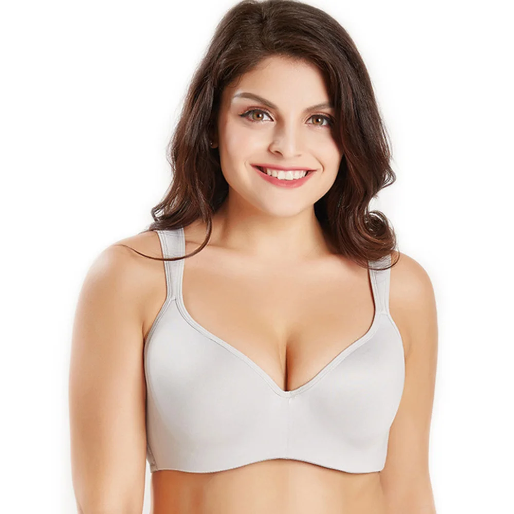 Womens Lager Bosom Push Up Bra Deep V Underwired Wide shoulder strap