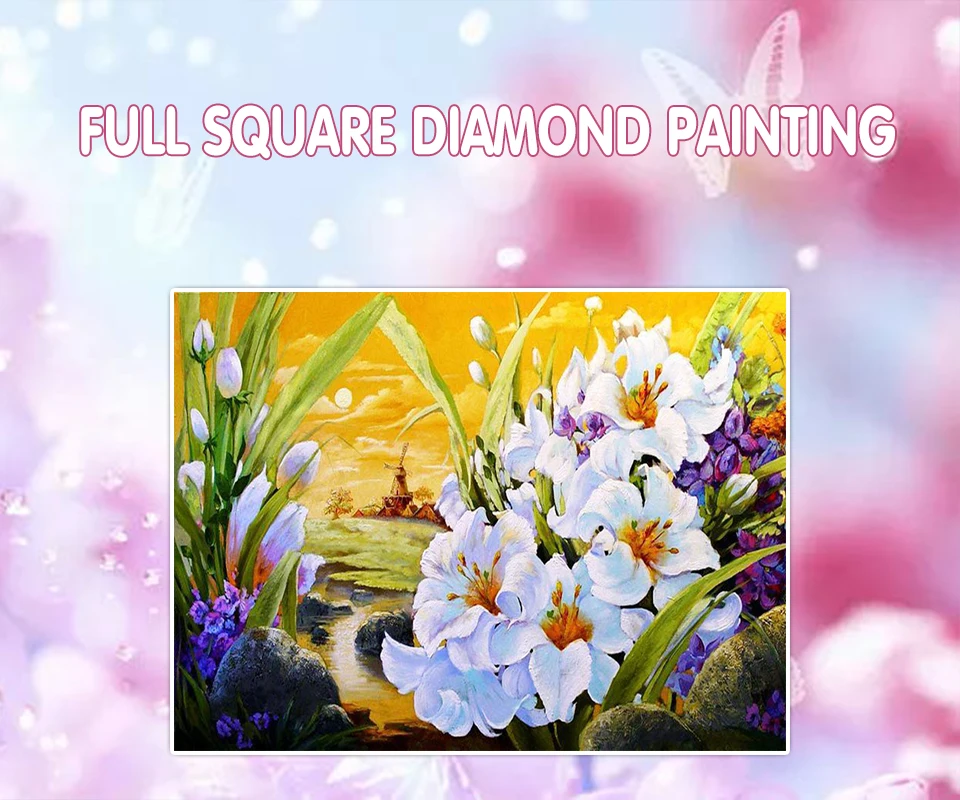 EverShine Diamond Painting Flowers Diamond Embroidery Landscape Mosaic Picture of Rhinestone Full Drill Home Decor Gift  (4)