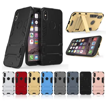 

Wholesale 30pcs PC + TPU 2 in 1 Kickstand Armor Hybrid Case For iPhone XS