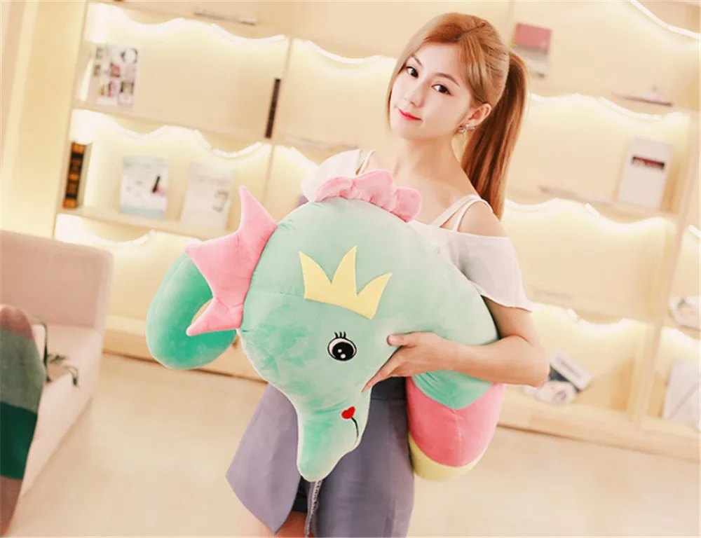 Fancytrader Lovely Pop 160cm Large Soft Animal Sea Horse Stuffed Pillow Stuffed Cartoon Hippocampal Toy Doll Kids Gift10