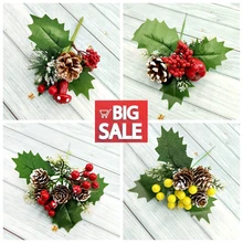Искусственный цветок, 4 вида, 1 шт., красная ягода, ветка, подходит для свадьбы, Рождества, украшения, сделай сам, на День святого Валентина, сушеные цветы