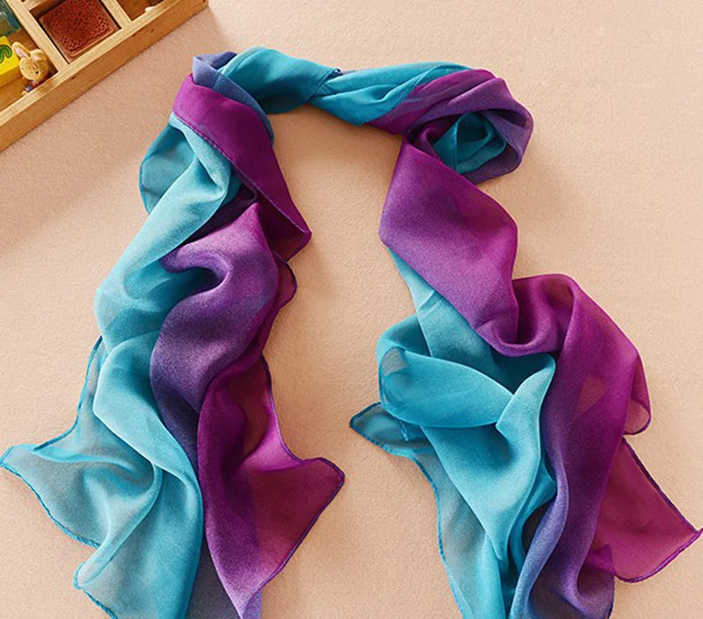 Новые Изысканные женские шарфы с градиентным принтом, женские пляжные многофункциональные шали, дышащий Шарф, шейный платок, палантин@ 30Feb 3