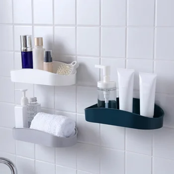 

Bathroom Shelf Adhesive Badkamer Rek Storage Rack Corner Shower Shelf Kitchen Home Decoration Bathroom floating Accessories