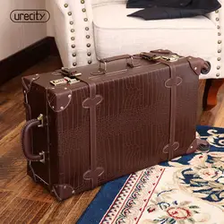 Новинка 2018 года Ретро крокодиловой кожи чемодан сумка коричневый и черный чемодан 20 "24" из натуральной Высокое качество Бесплатная доставка