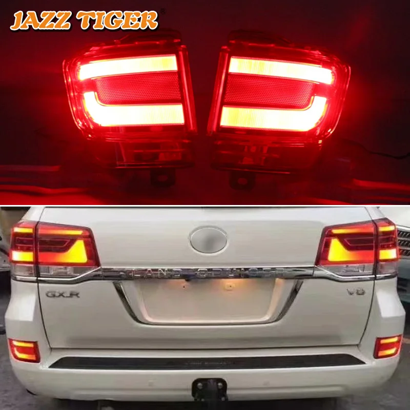 

JAZZ TIGER 2PCS Car LED Rear Fog Lamp Warning Light Rear Bumper Decoration Lamp For Toyota Land Cruiser LC200 FJ200 2016 - 2018