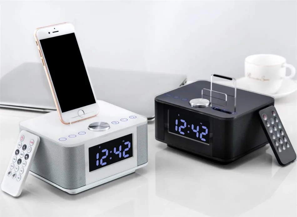 Бренд lcd Цифровой FM радио Будильник музыкальная док станция зарядное устройство