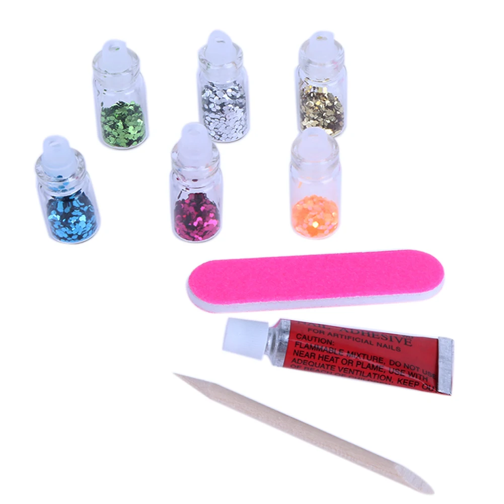 6 Bottles Colorful Resin 3d Nail Art Rhinestone Round Gems Crystal