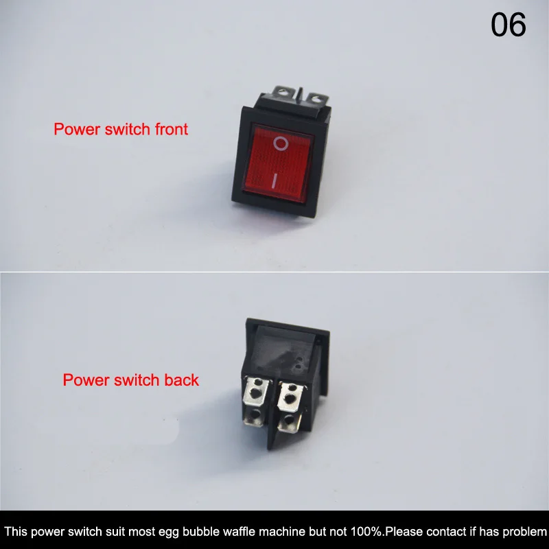 Bubble waffle machine spare parts power switch Accessories Hong Kong