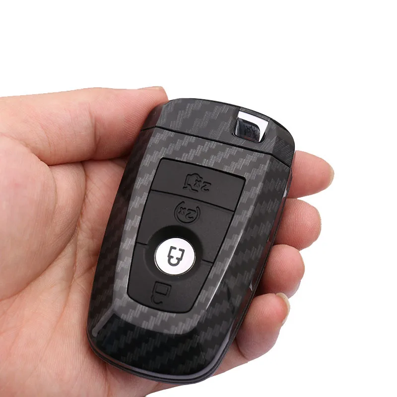 

For Ford Focus Escort Mondeo Ecosport Kuga Edge Everest Protection keychain Car carbon fiber key case auto Decorative accessorie