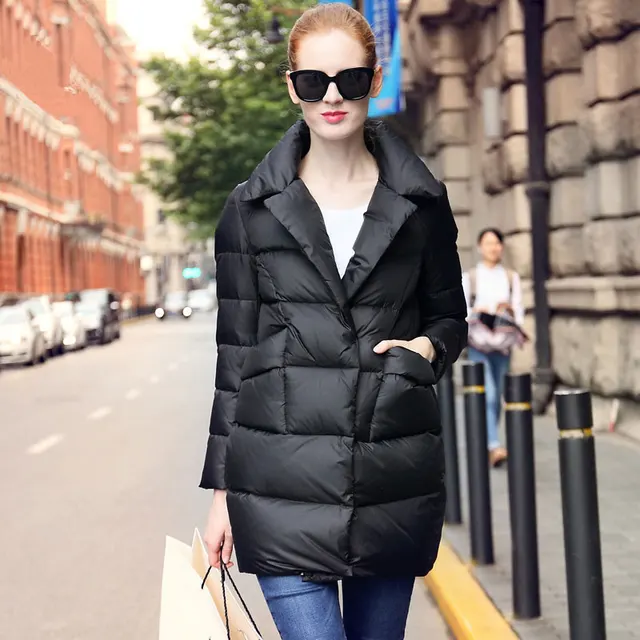 White Goose down coats women 2017 new women's long down jacket female