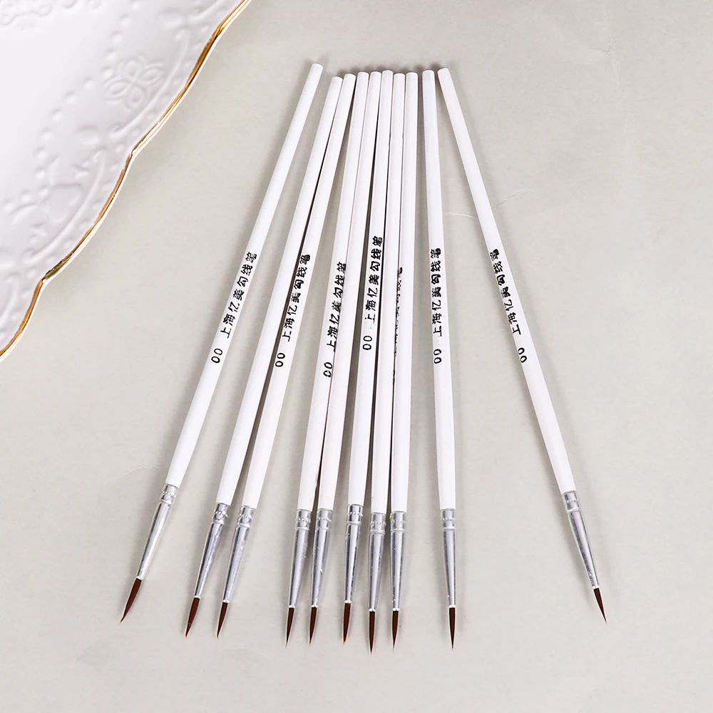 7PCS//SET Professional Fine Hand Painted Miniature Hook Line Pen Watercolor Paint Oil Painting Brush Drawing Art Pen