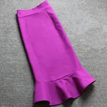 Брендовая модная юбка с рыбий хвост, Женская юбка с высокой талией, юбка с оборками, Женская длинная юбка